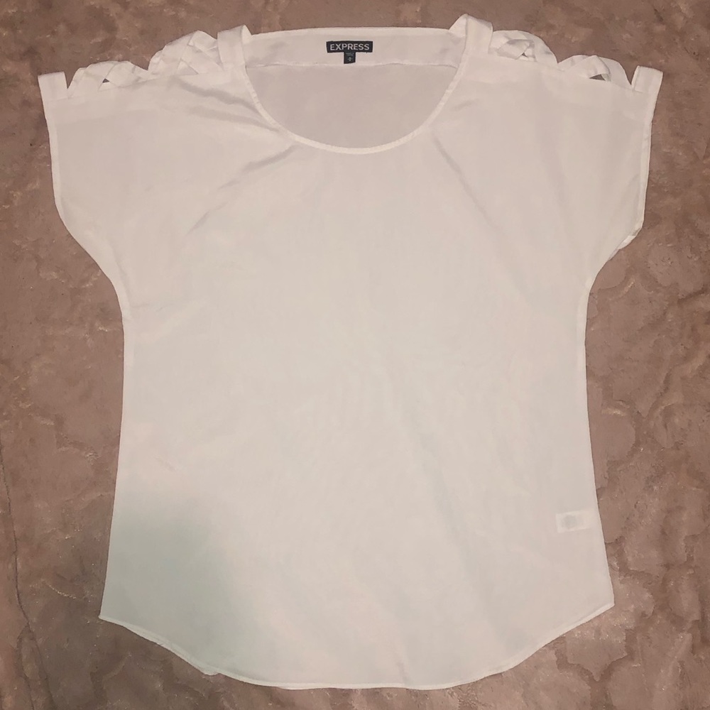 EXPRESS White Short Sleeve Blouse